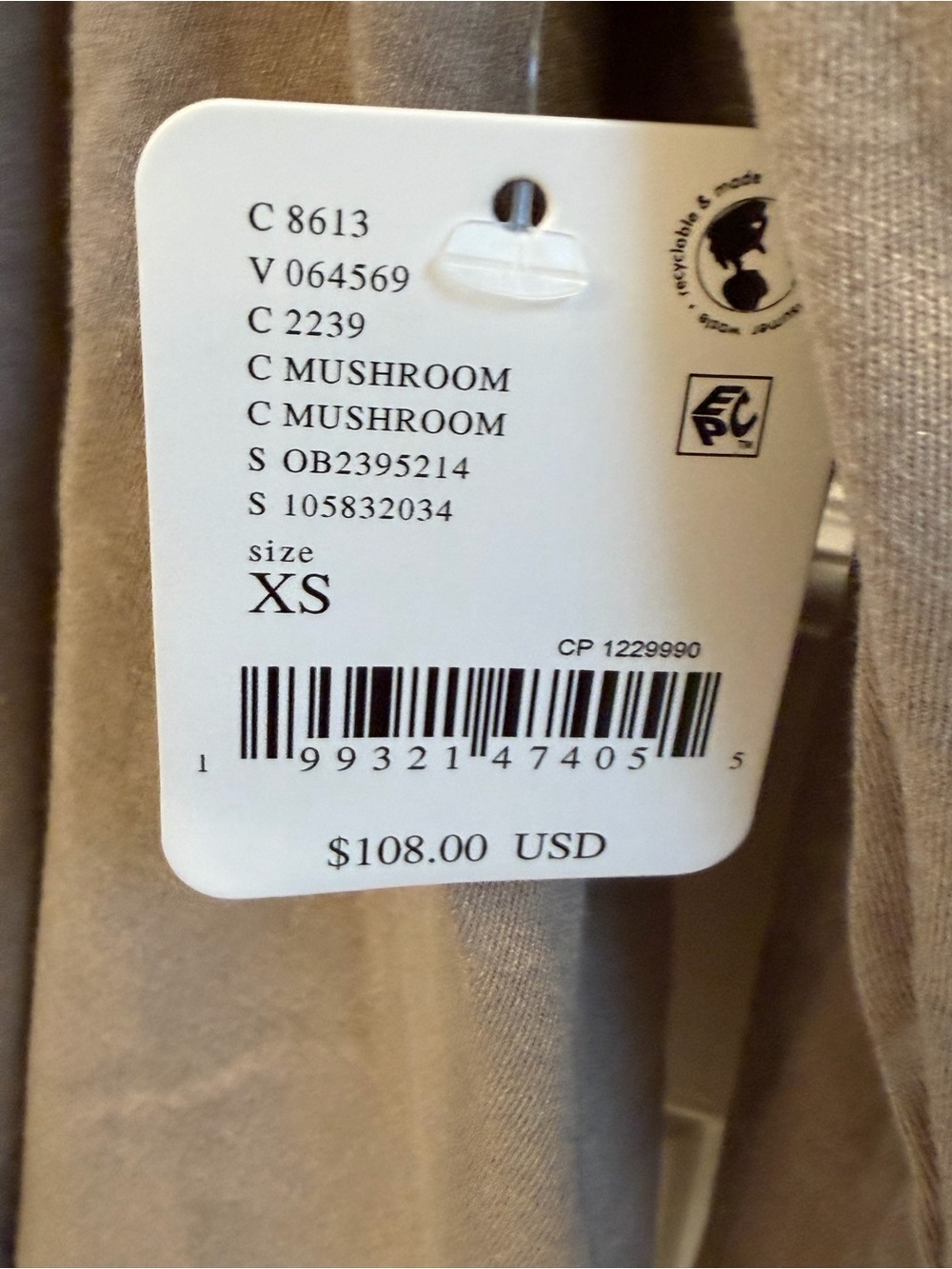 NWT new XS free people movement flow tencel wool layer top flowy mushroom taupe - Picture 4 of 13